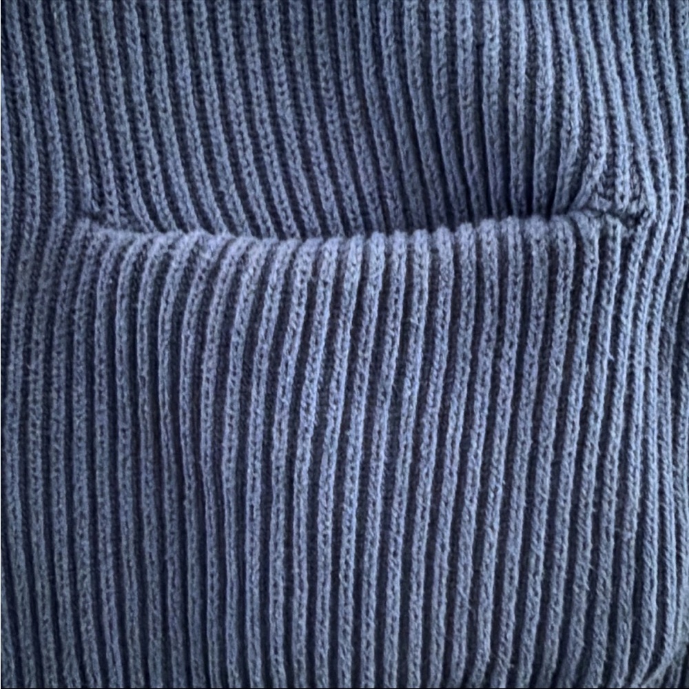 Quince Blue Ribbed Open-Front Cardigan - Picture 7 of 12